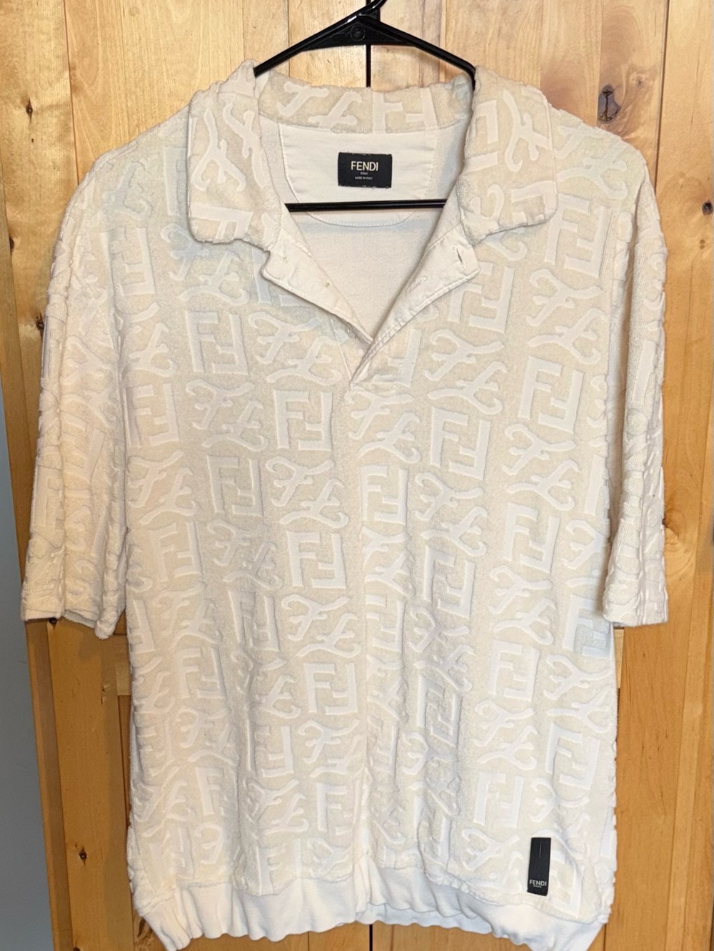 Men’s CreamTextured Short Sleeve Polo